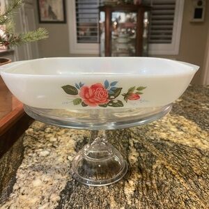 Vintage JAJ Pyrex England Cottage Rose Casserole Dish